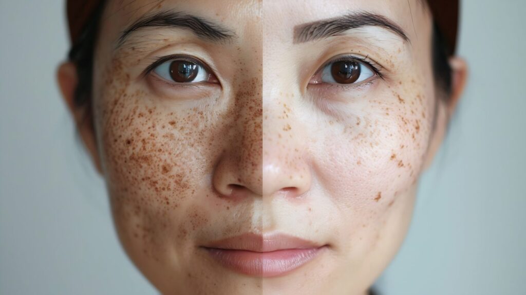 Pigmentation in Asian skin before and after treatment
